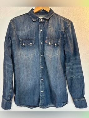 Levi's Indigo Blue Denim Western Button-Up Shirt